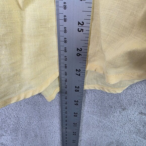 Mens Chaps Classics Yellow 100% Linen Shirt Long Sleeve Button Up Lightweight XL - Picture 6 of 8